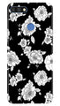 White flowers Black Background Case for Huawei 7C