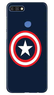 Captain America Mobile Back Case for Huawei 7C (Design - 42)