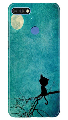 Moon cat Mobile Back Case for Huawei 7C (Design - 70)