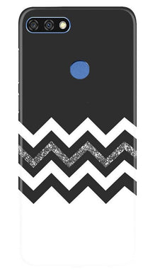 Black white Pattern2Mobile Back Case for Huawei 7C (Design - 83)
