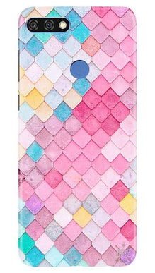 Pink Pattern Mobile Back Case for Huawei 7C (Design - 215)