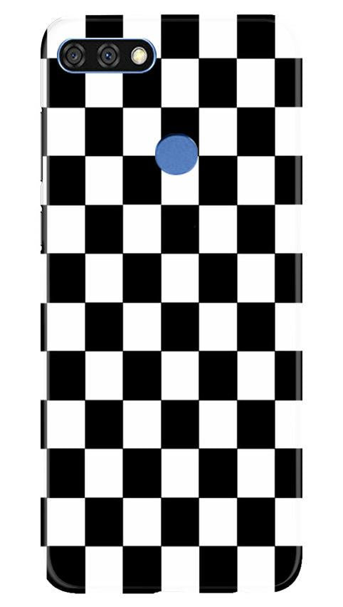 Black White Boxes Mobile Back Case for Huawei 7C (Design - 372)