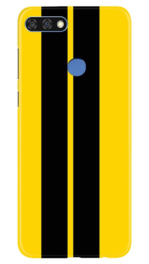 Black Yellow Pattern Mobile Back Case for Huawei 7C (Design - 377)