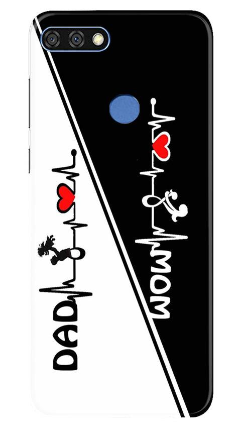 Love Mom Dad Mobile Back Case for Huawei 7C (Design - 385)