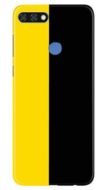 Black Yellow Pattern Mobile Back Case for Huawei 7C (Design - 397)