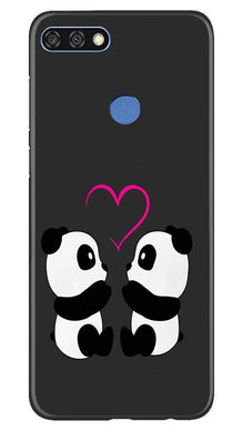 Panda Love Mobile Back Case for Huawei 7C (Design - 398)