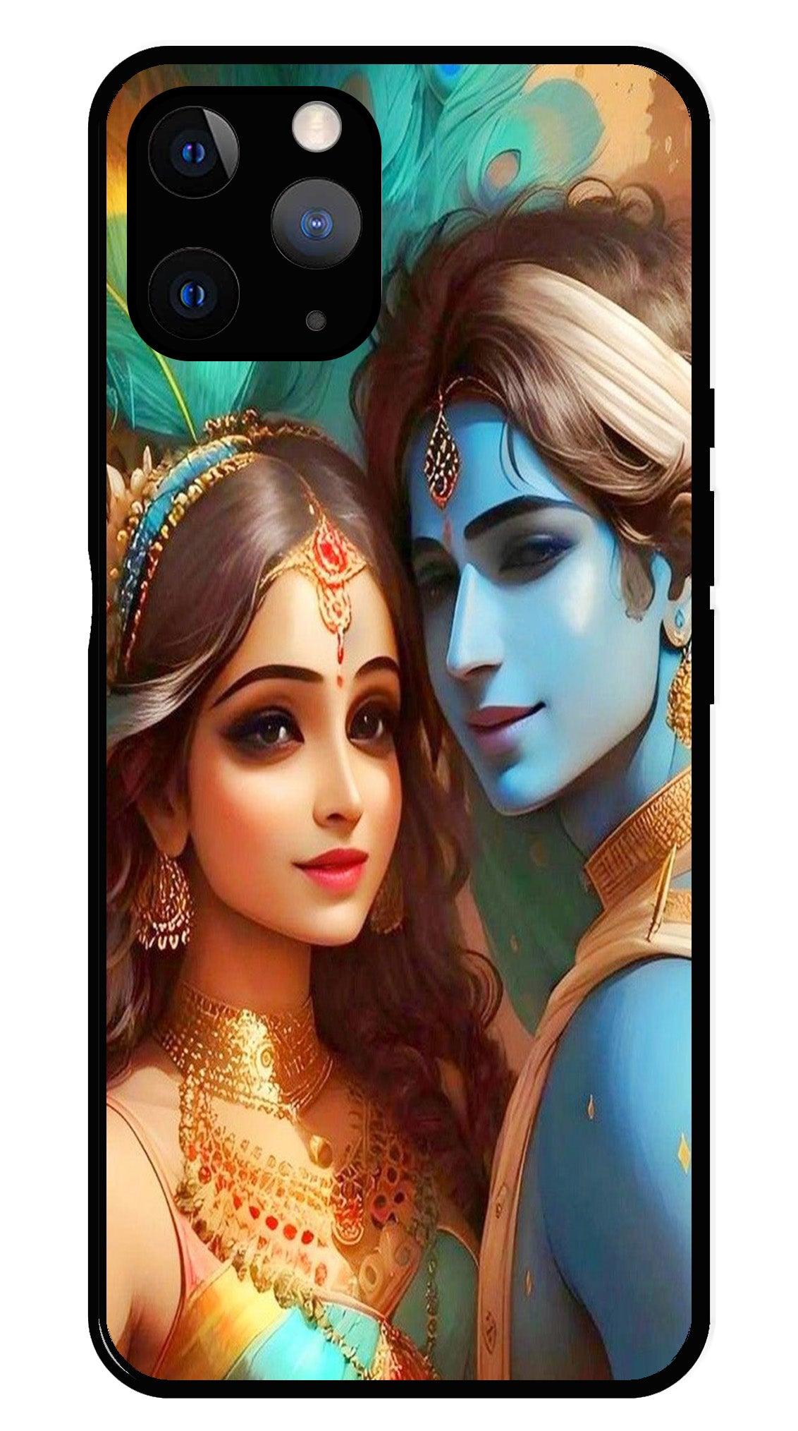 Lord Radha Krishna Metal Mobile Case for iPhone 11 Pro