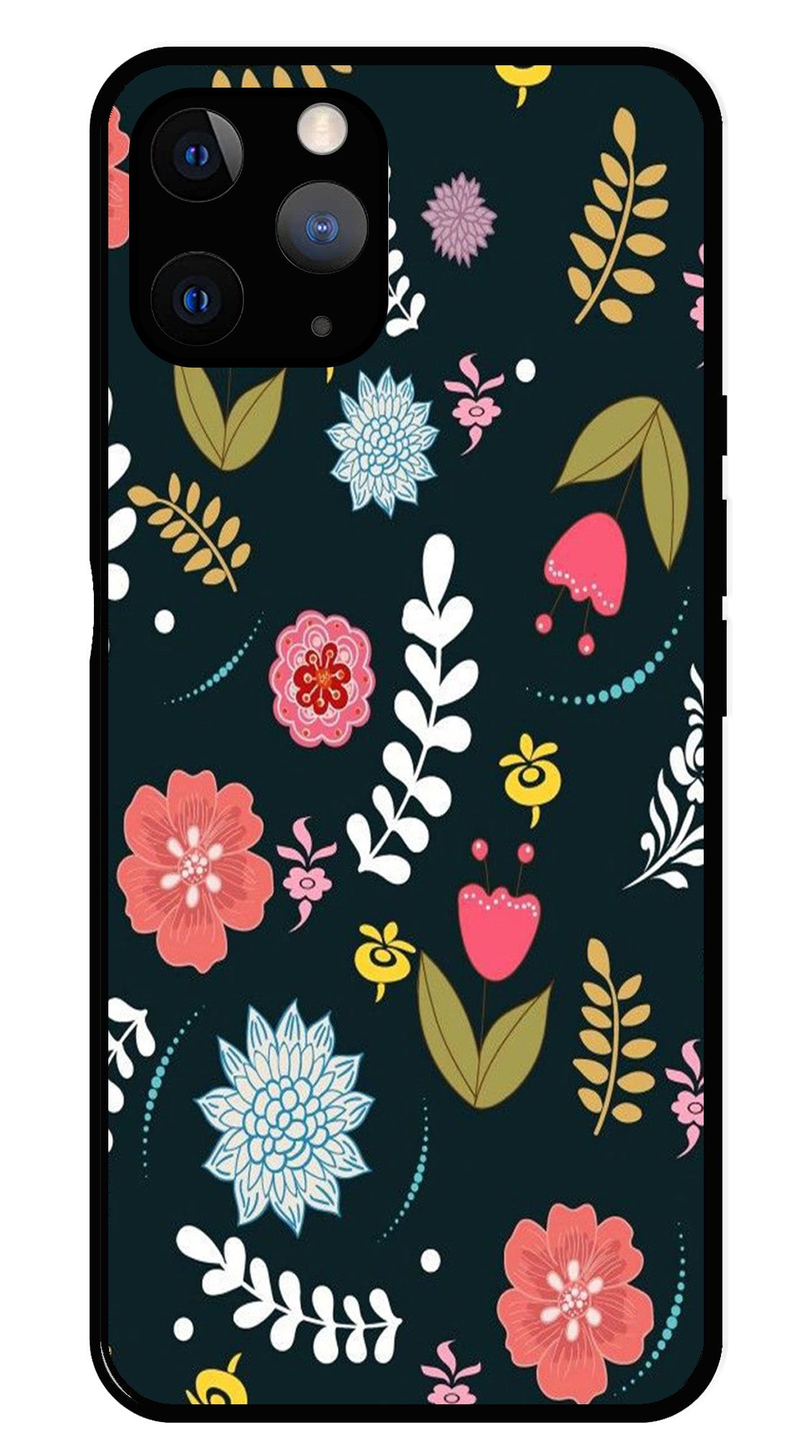 Floral Pattern2 Metal Mobile Case for iPhone 11 Pro