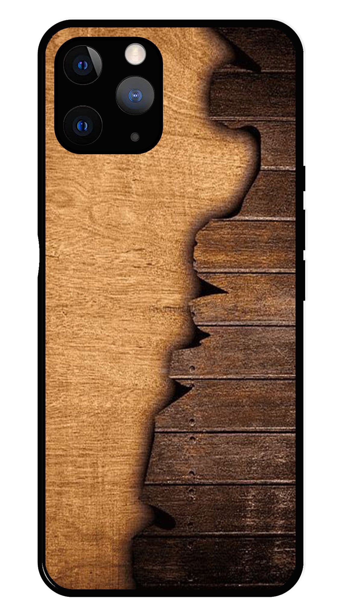 Wooden Design Metal Mobile Case for iPhone 11 Pro