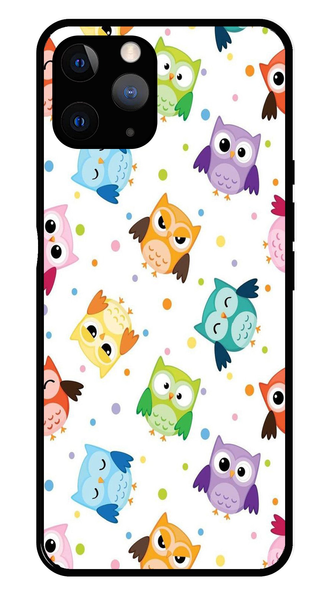 Owls Pattern Metal Mobile Case for iPhone 11 Pro Max
