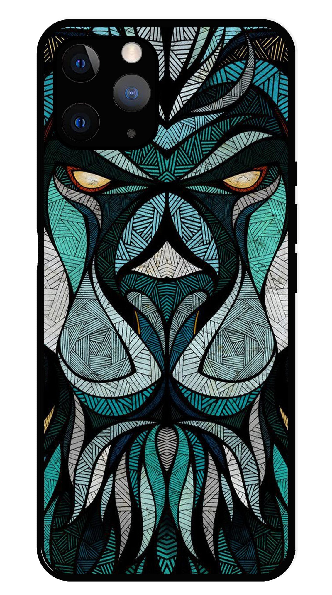Lion Pattern Metal Mobile Case for iPhone 11 Pro