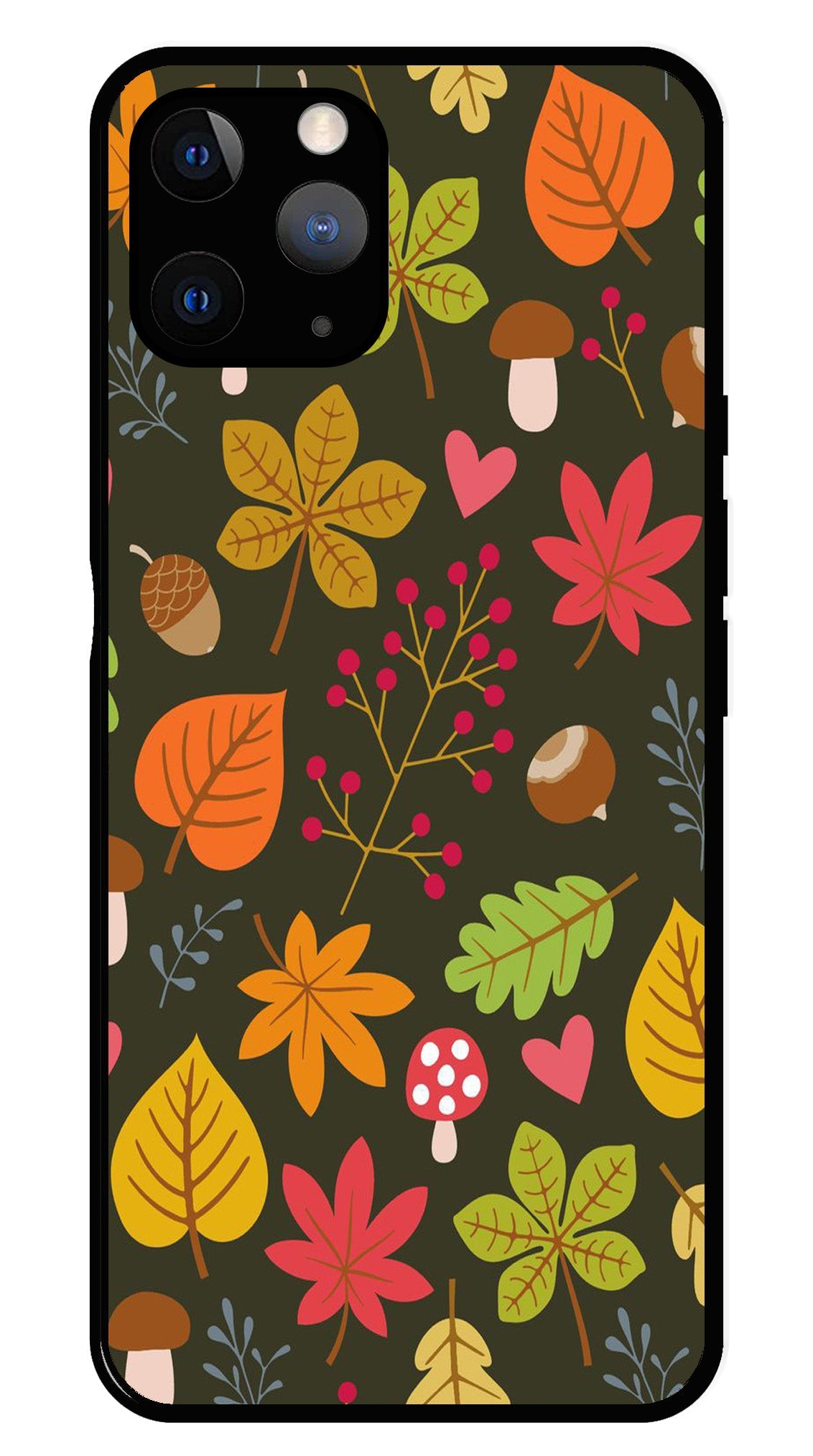 Leaves Design Metal Mobile Case for iPhone 11 Pro Max