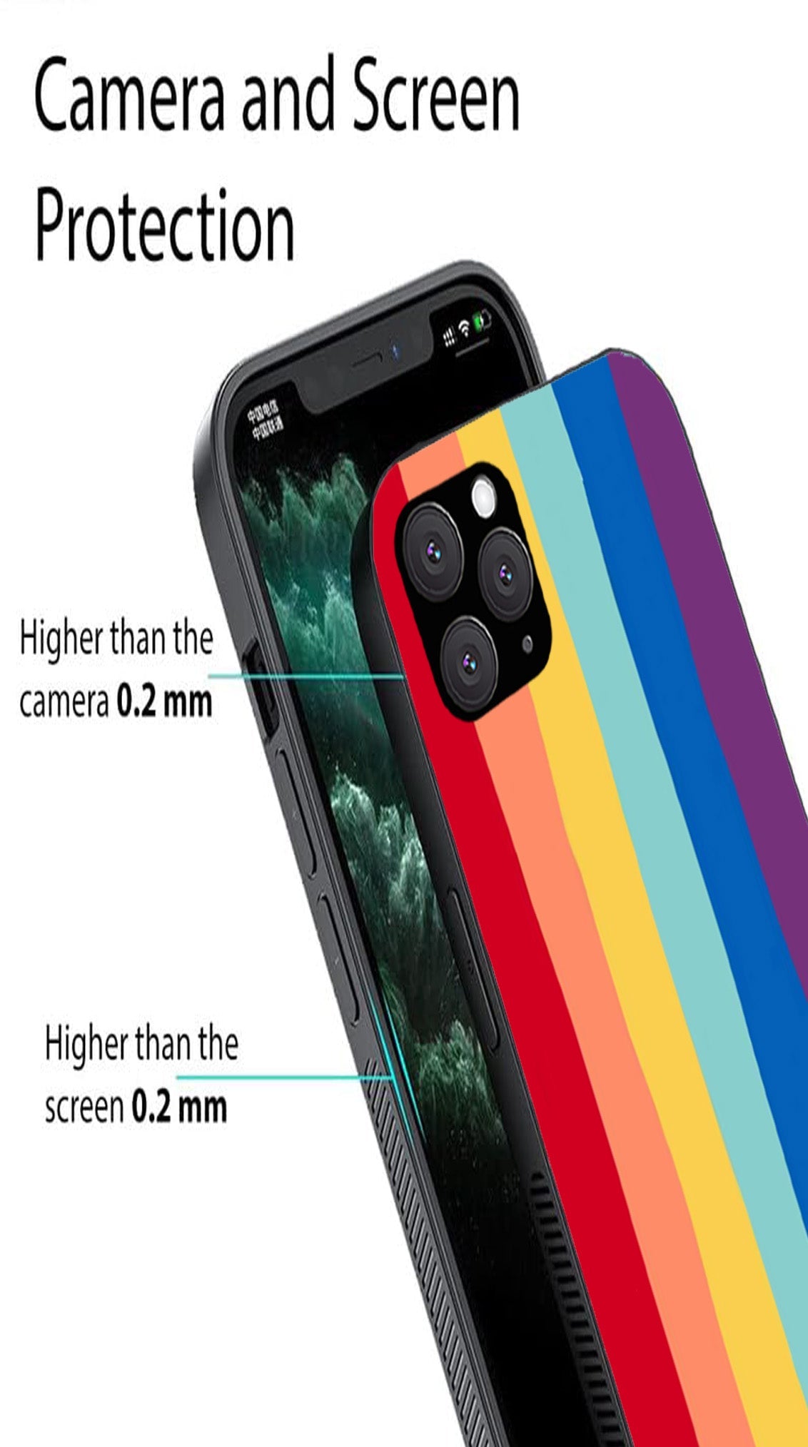 Rainbow MultiColor Metal Mobile Case for iPhone 11 Pro
