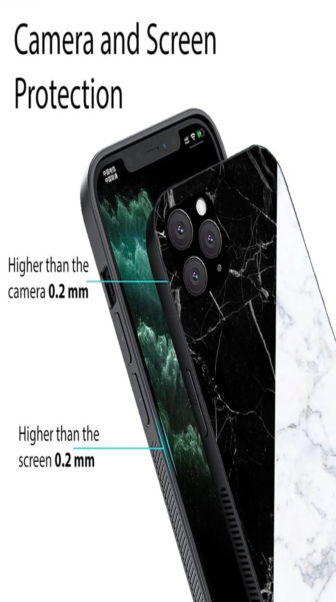 Black White Marble Design Metal Mobile Case for iPhone 11 Pro