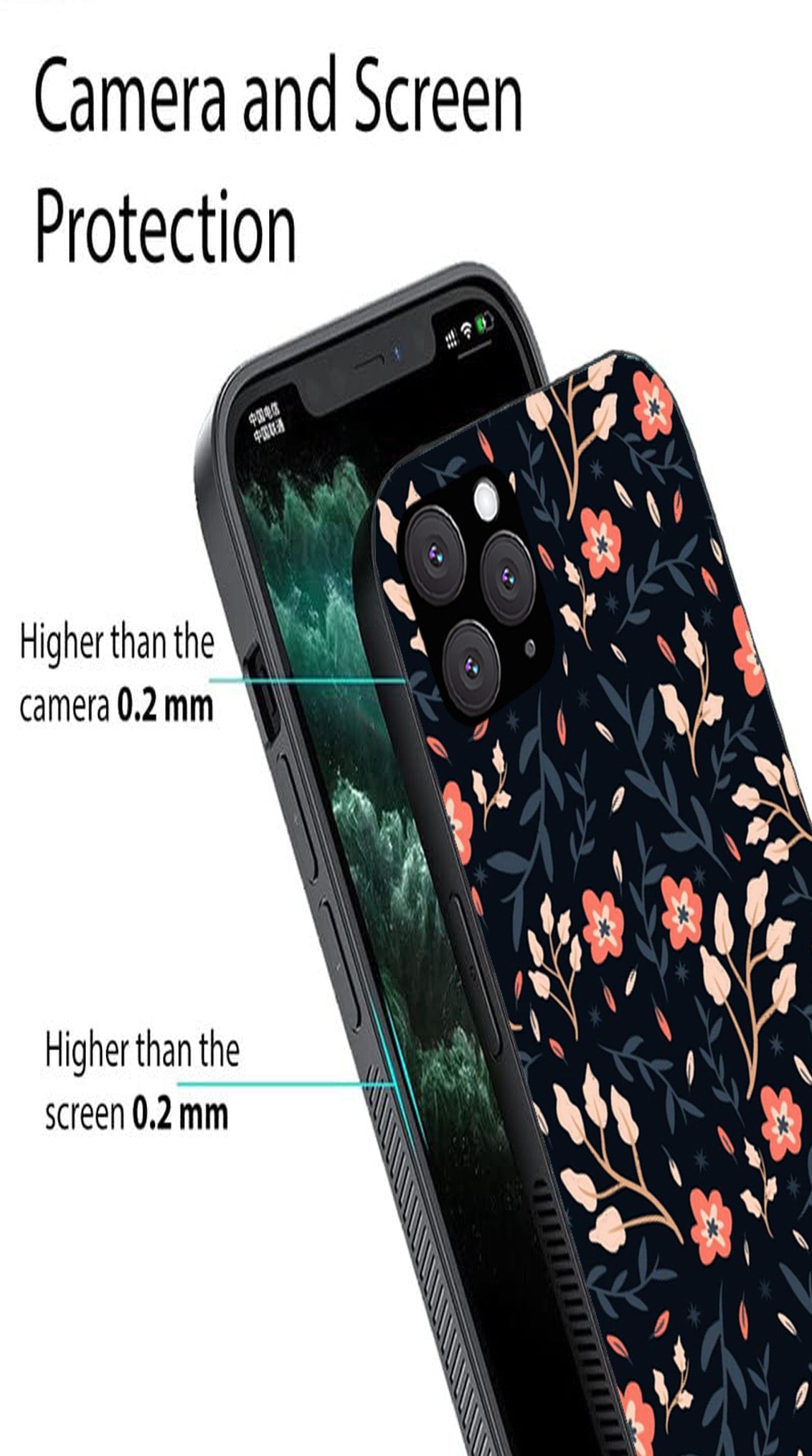 Floral Pattern Metal Mobile Case for iPhone 11 Pro Max