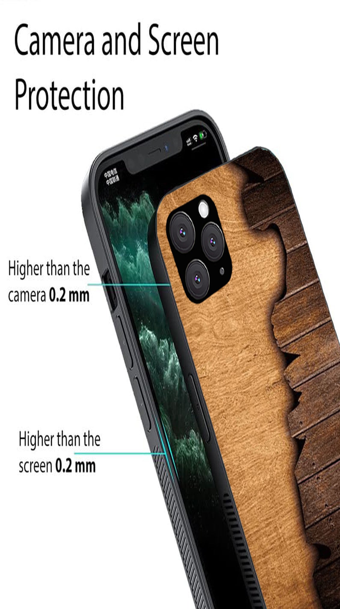 Wooden Design Metal Mobile Case for iPhone 11 Pro