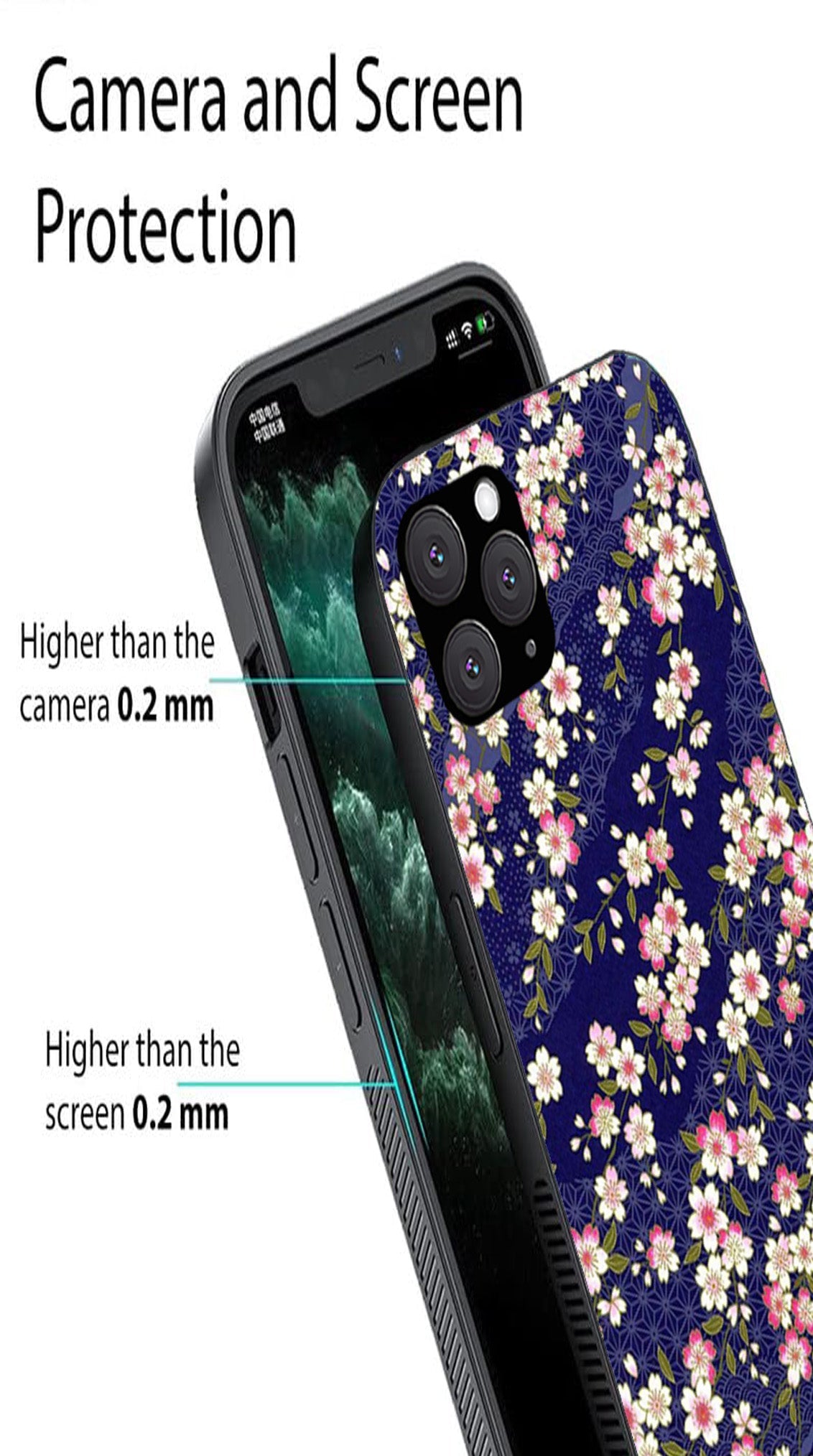 Flower Design Metal Mobile Case for iPhone 11 Pro Max