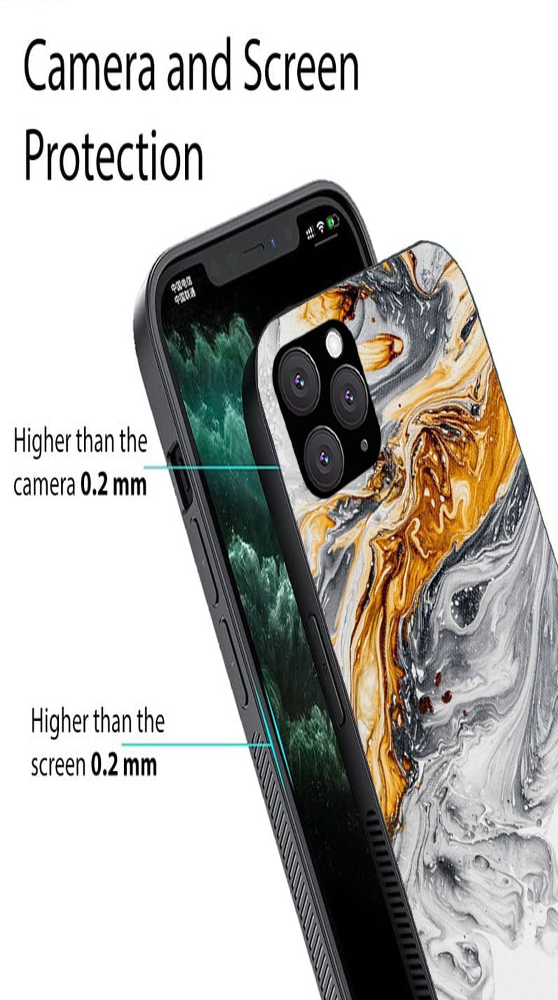 Marble Pattern Metal Mobile Case for iPhone 11 Pro