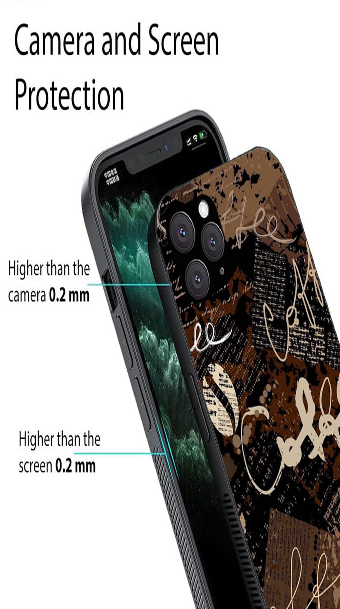 Coffee Pattern Metal Mobile Case for iPhone 11 Pro