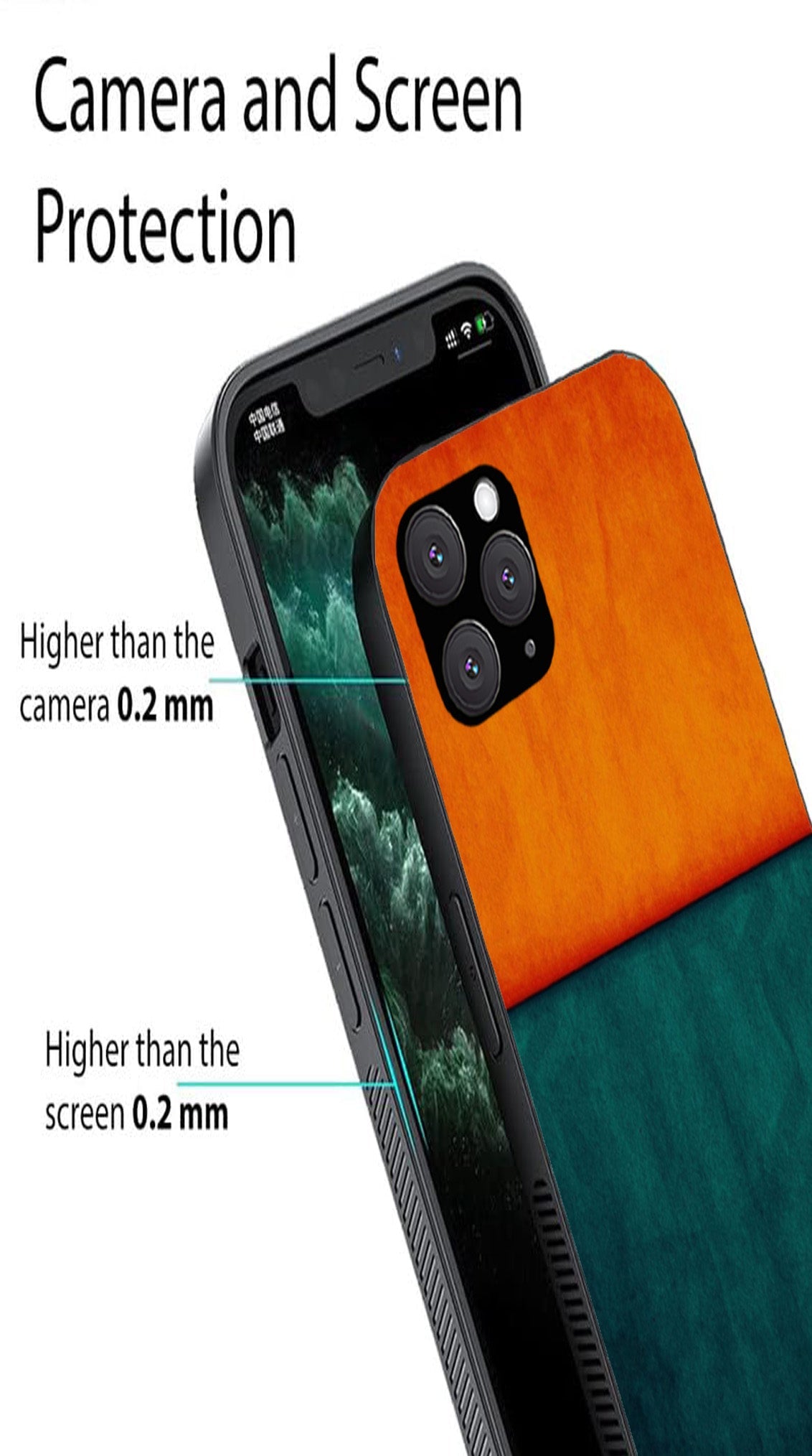 Orange Green Pattern Metal Mobile Case for iPhone 11 Pro
