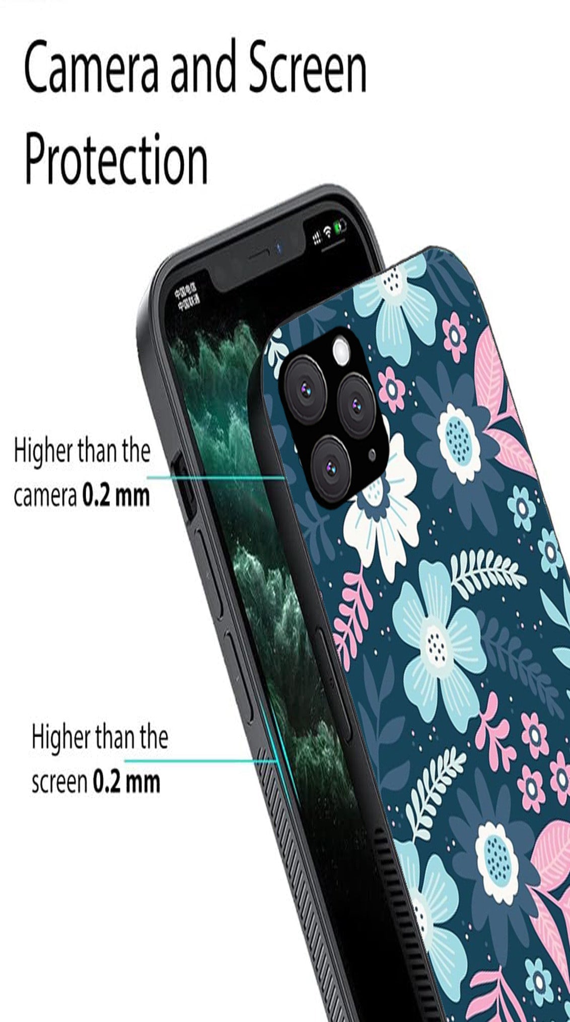 Flower Leaves Design Metal Mobile Case for iPhone 11 Pro
