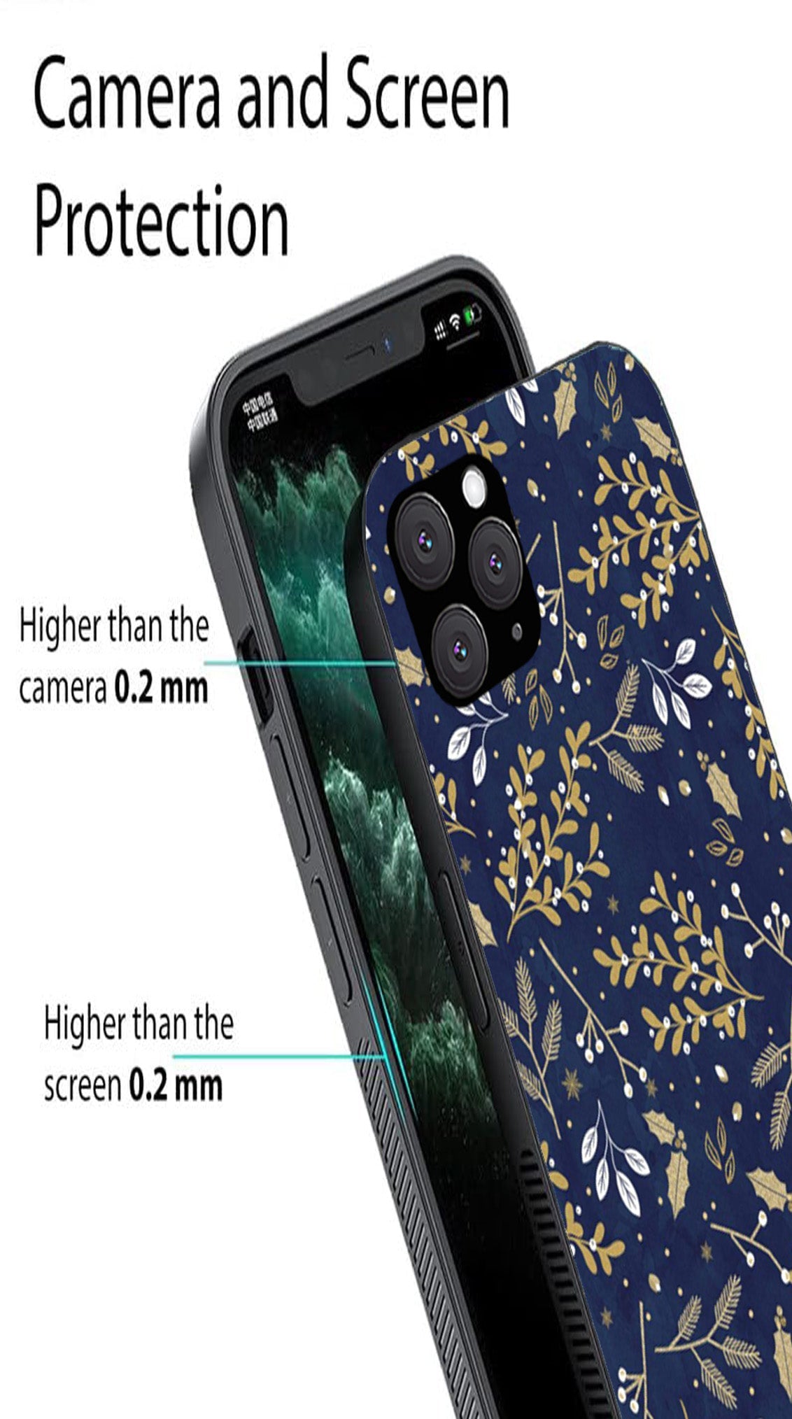 Floral Pattern  Metal Mobile Case for iPhone 11 Pro