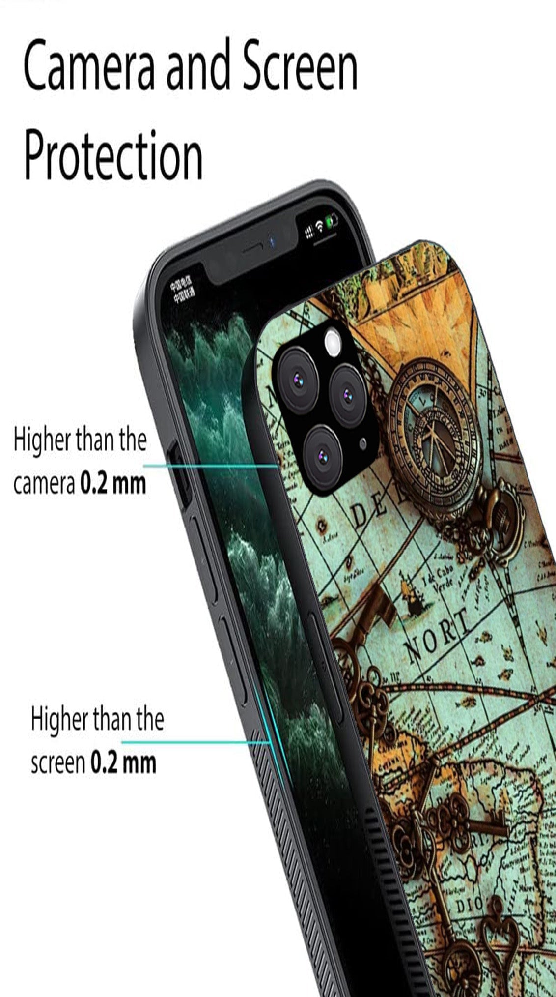 Map Design Metal Mobile Case for iPhone 11 Pro Max
