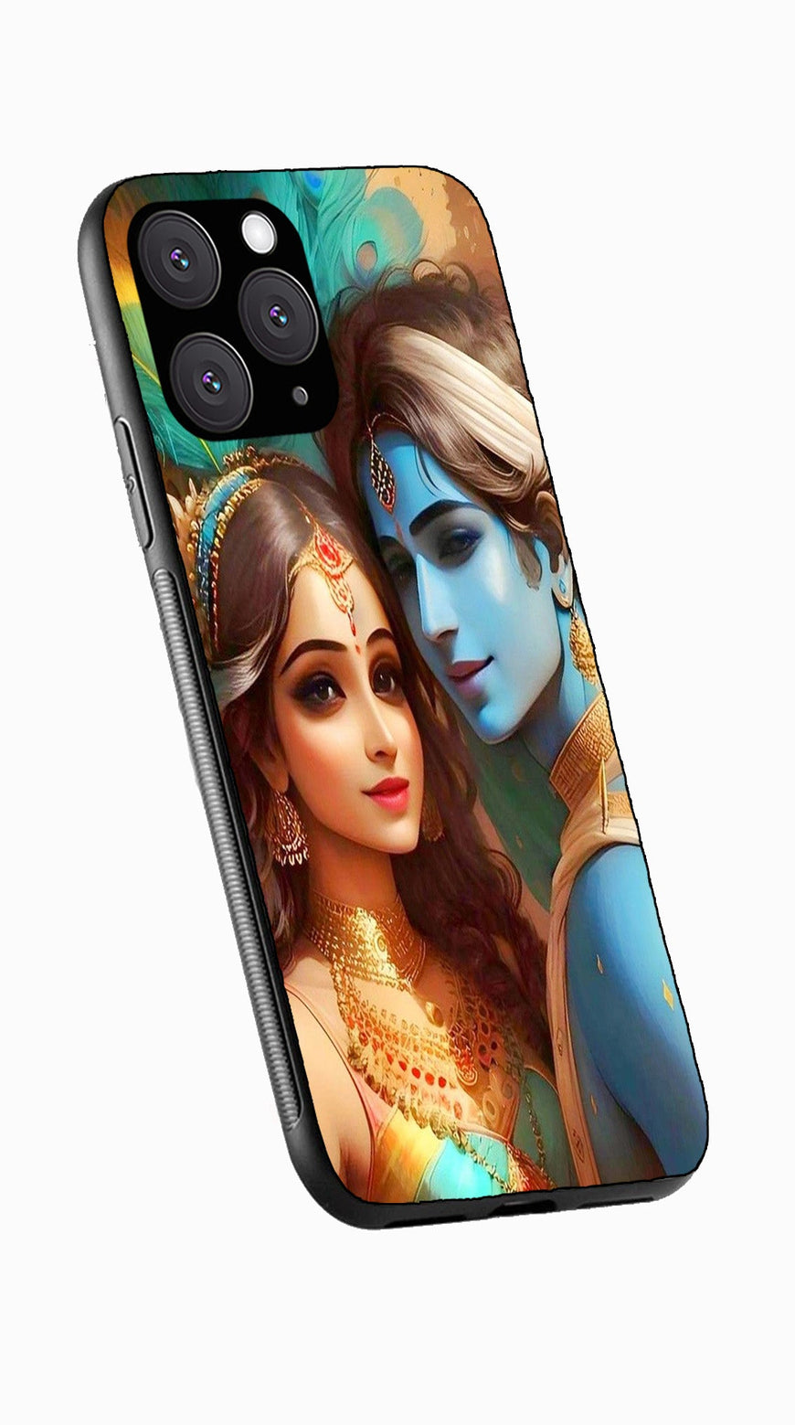 Lord Radha Krishna Metal Mobile Case for iPhone 11 Pro  (Design No -01)