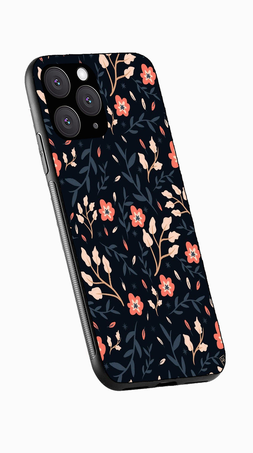 Floral Pattern Metal Mobile Case for iPhone 11 Pro Max  (Design No -10)
