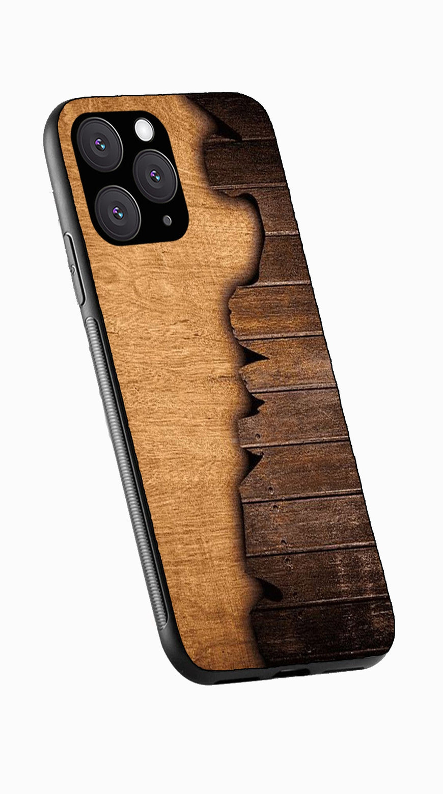 Wooden Design Metal Mobile Case for iPhone 11 Pro Max  (Design No -13)