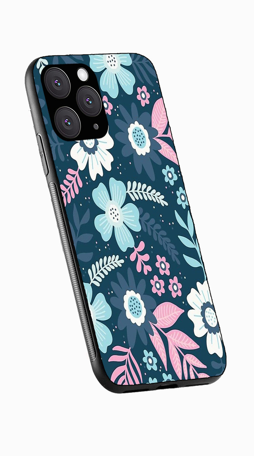 Flower Leaves Design Metal Mobile Case for iPhone 11 Pro  (Design No -50)