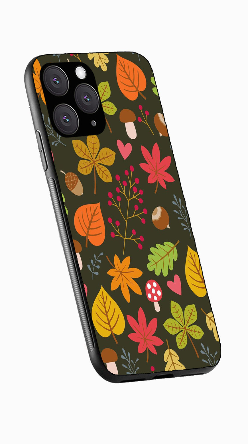 Leaves Design Metal Mobile Case for iPhone 11 Pro Max  (Design No -51)
