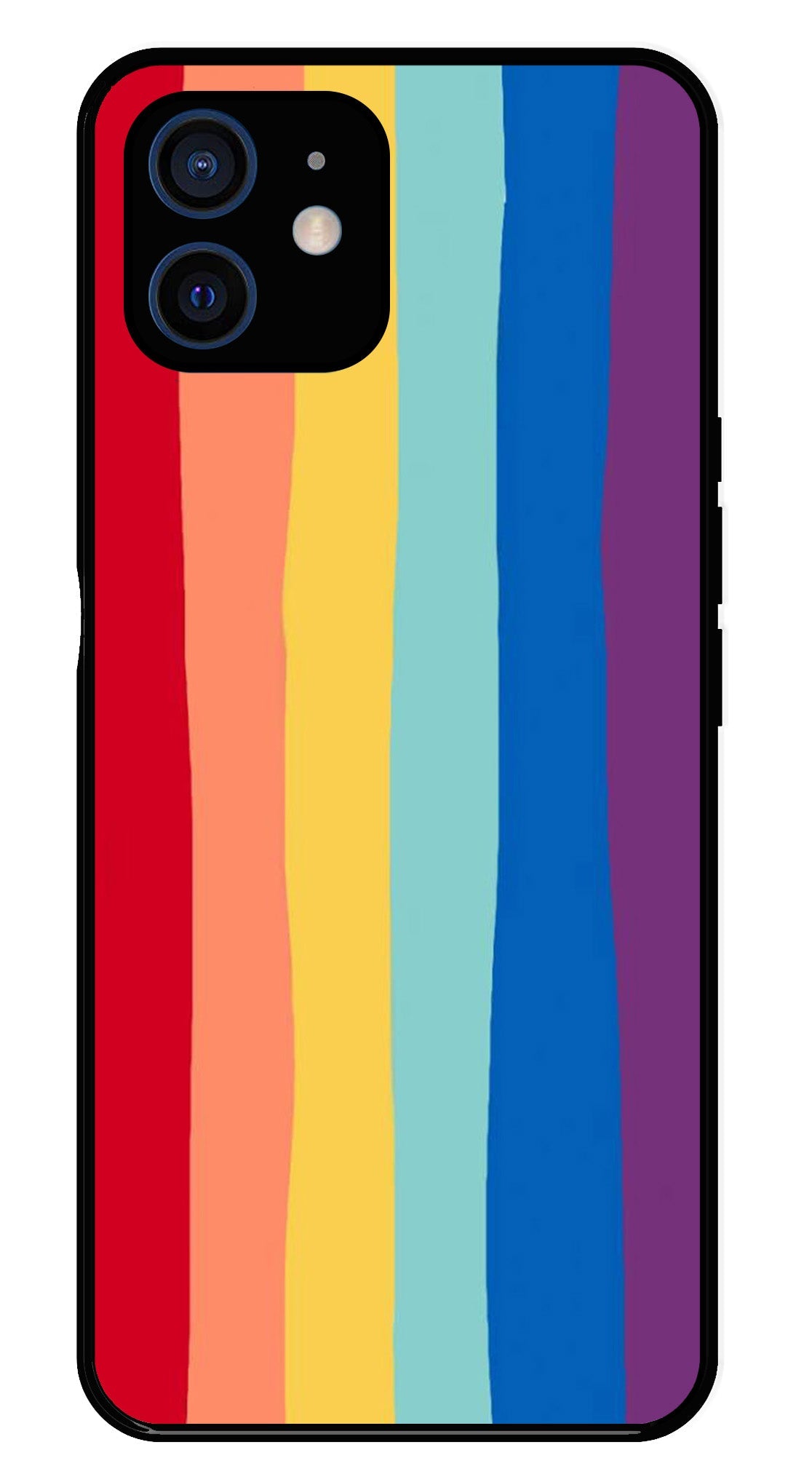 Rainbow MultiColor Metal Mobile Case for iPhone 12 Mini