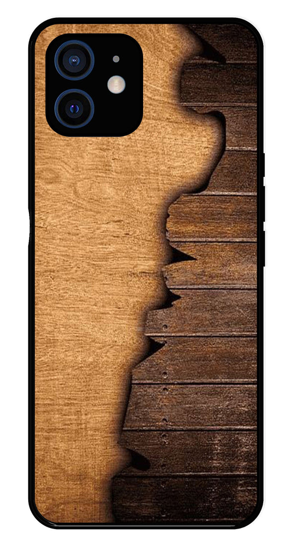 Wooden Design Metal Mobile Case for iPhone 12 Mini