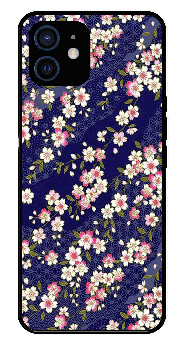 Flower Design Metal Mobile Case for iPhone 12