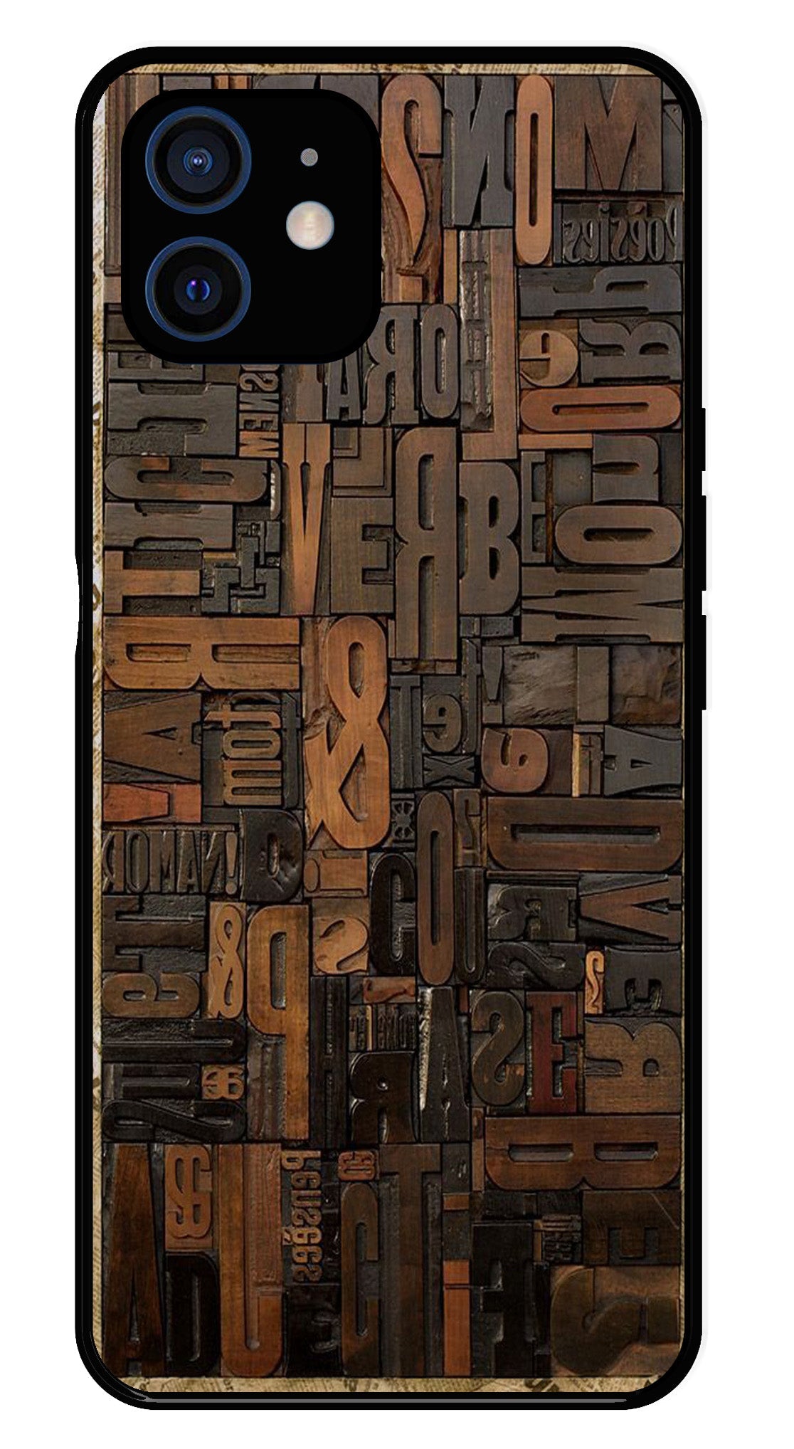 Alphabets Metal Mobile Case for iPhone 12 Mini