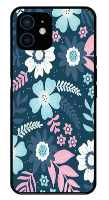 Flower Leaves Design Metal Mobile Case for iPhone 12 Mini
