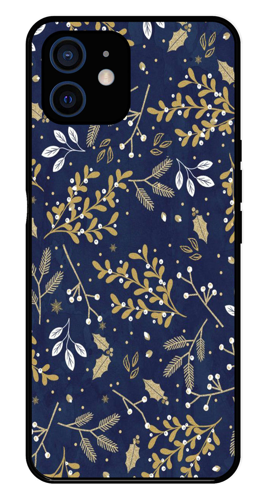 Floral Pattern  Metal Mobile Case for iPhone 12