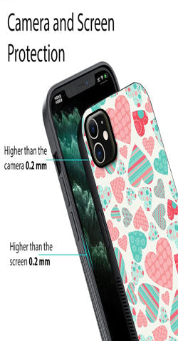 Hearts Pattern Metal Mobile Case for iPhone 12 Mini