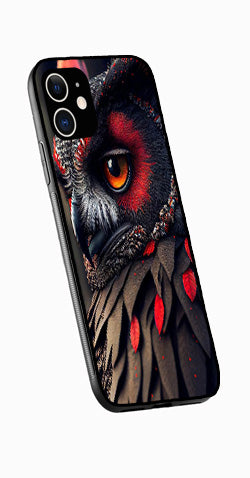 Owl Design Metal Mobile Case for iPhone 12 Mini  (Design No -26)