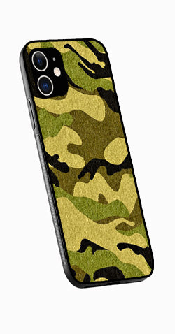 Army Pattern Metal Mobile Case for iPhone 12 Mini  (Design No -35)