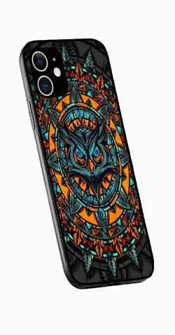Owl Pattern Metal Mobile Case for iPhone 11  (Design No -42)