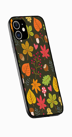 Leaves Design Metal Mobile Case for iPhone 11  (Design No -51)