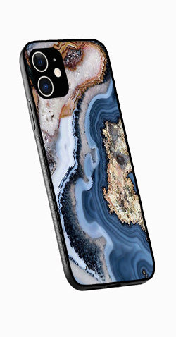 Marble Design Metal Mobile Case for iPhone 12 Mini  (Design No -53)