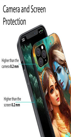 Lord Radha Krishna Metal Mobile Case for iPhone 14 Pro
