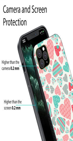 Hearts Pattern Metal Mobile Case for iPhone 14 Pro