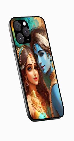 Lord Radha Krishna Metal Mobile Case for iPhone 14 Pro  (Design No -01)