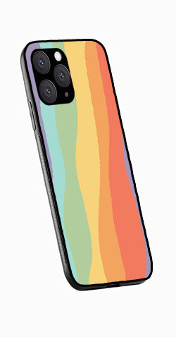 Muted Rainbow Metal Mobile Case for iPhone 13 Pro  (Design No -02)