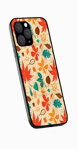 Leafs Design Metal Mobile Case for iPhone 14 Pro Max  (Design No -14)