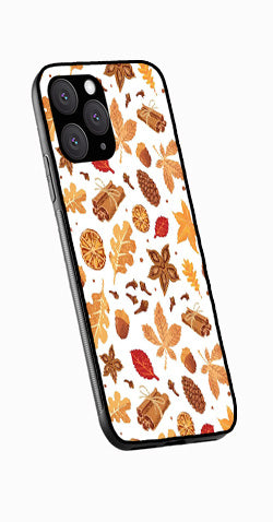 Autumn Leaf Metal Mobile Case for iPhone 14 Pro  (Design No -19)